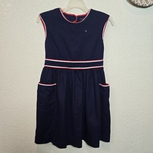 Vintage Tommy Hilfiger Girls’ Dress Size 10 Navy Casual Style with Pockets